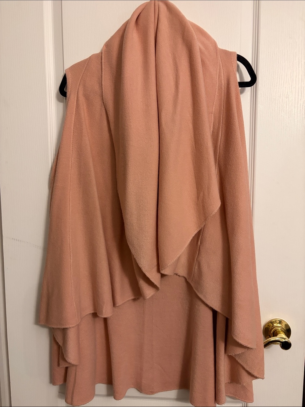 Peach Draped Open Front Vest/Cardigan- Ladies